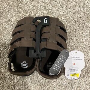 NWT Wonder Nation Brown Faux Leather Fisherman Sandals